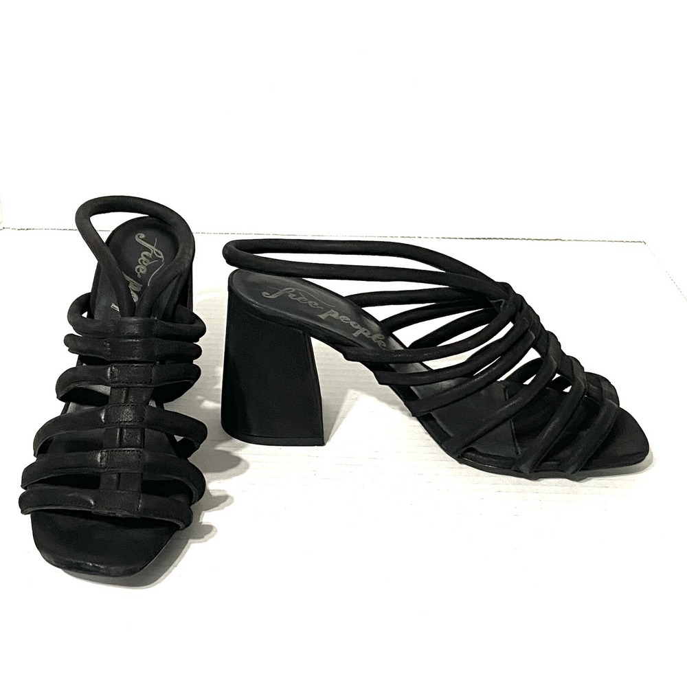 NEW Free People Block Heel New Womens Colette Cinched Black 38.5 US 8.5 - Picture 7 of 11